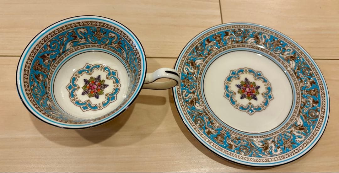 《美品》 フロレンティーン ターコイズ ティーセット　12点