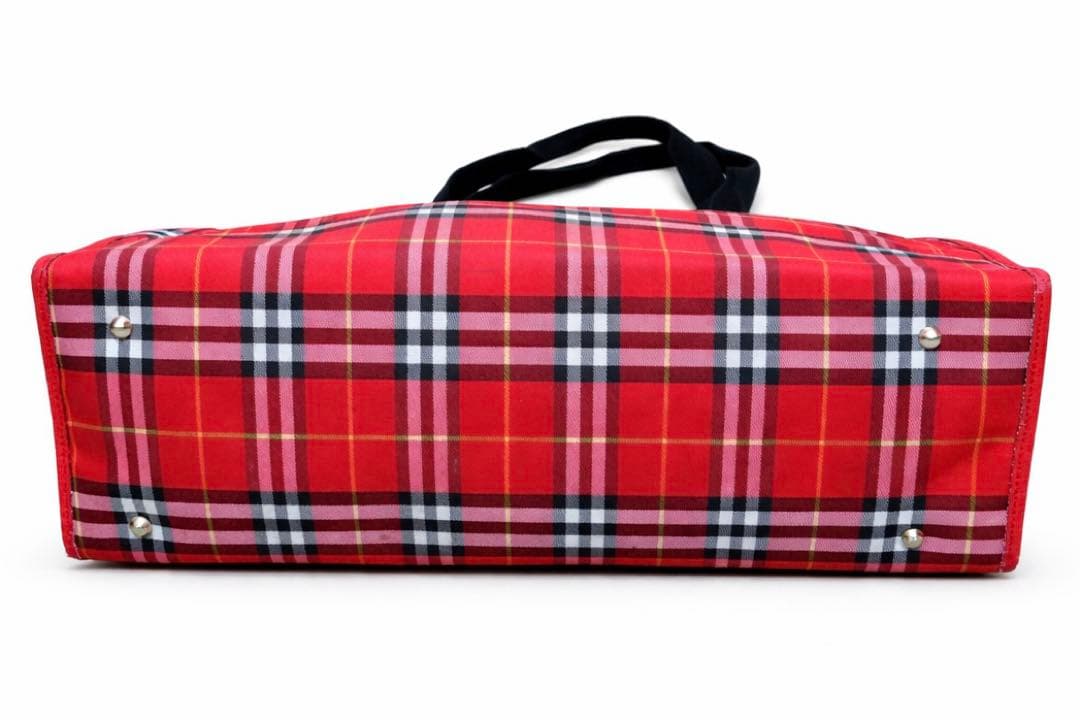 BURBERRY LONDONノバチェック柄トートバッグ 赤 バーバリーロンドン