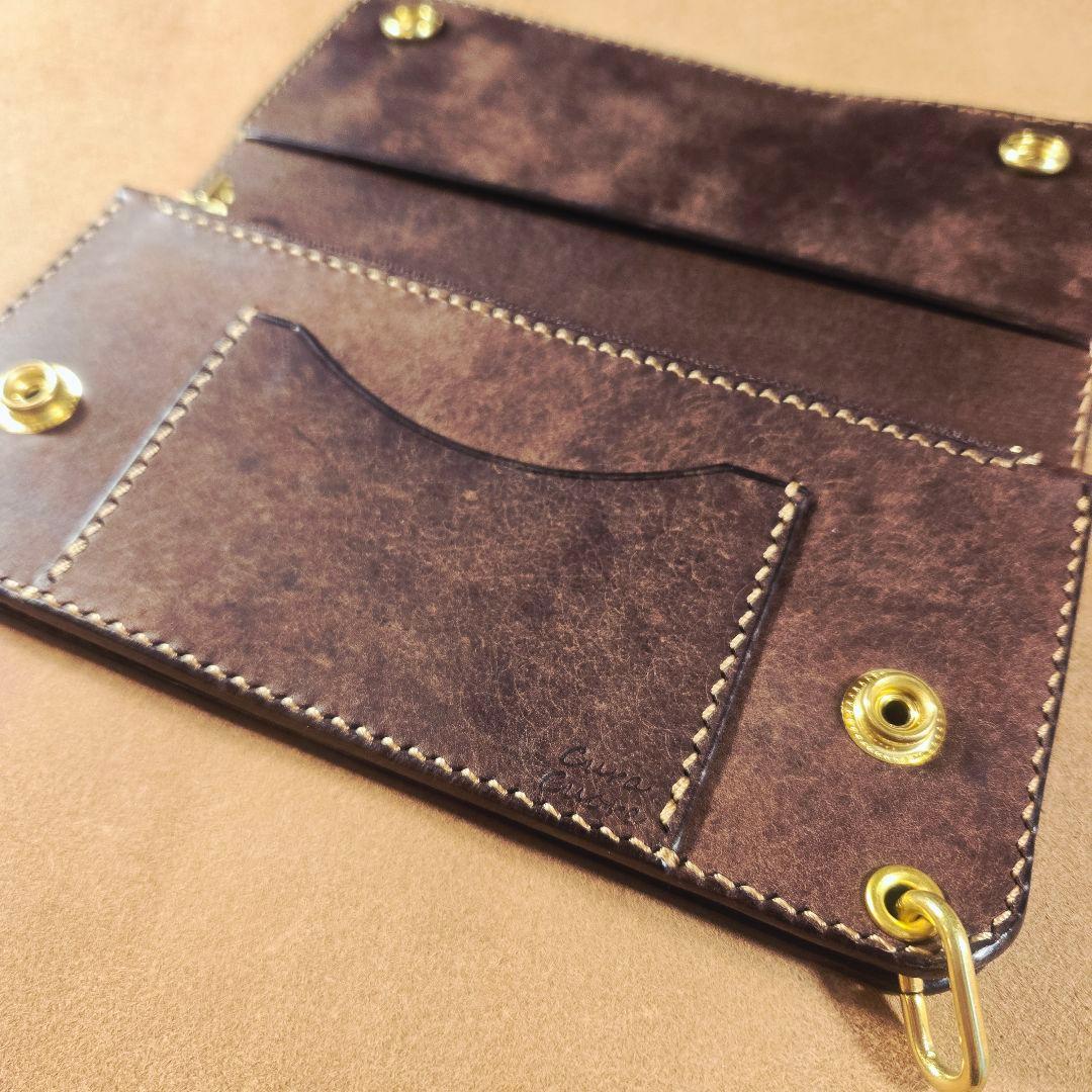 247ロング　トラッカーウォレット　イタリアンレザーMARGOT【ダークブラウン