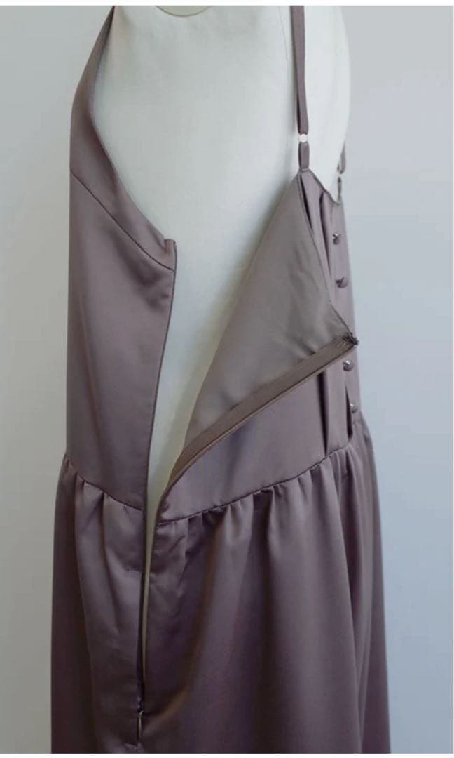 ANIECA サテンキャミサロペット　ブラック