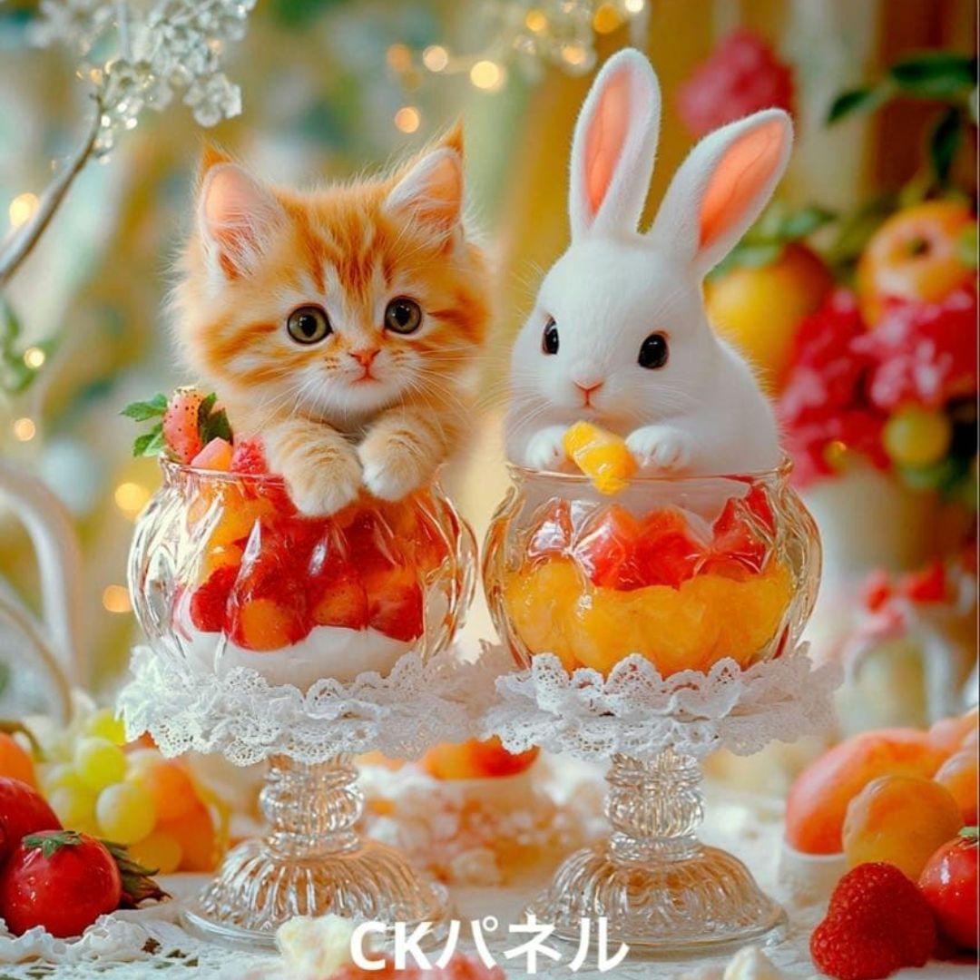 激レア女の子とねこパネル生地　ハンドメイド