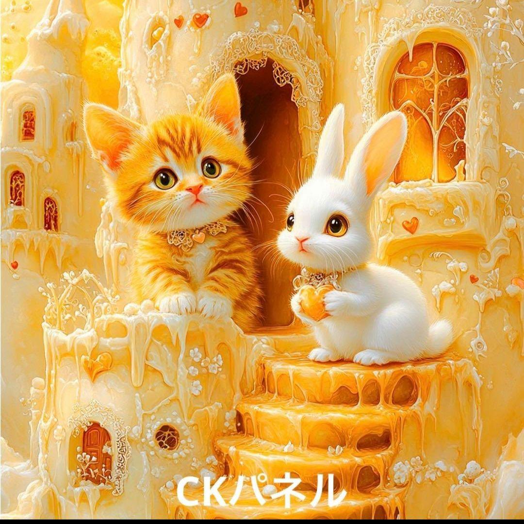 激レア女の子とねこパネル生地　ハンドメイド