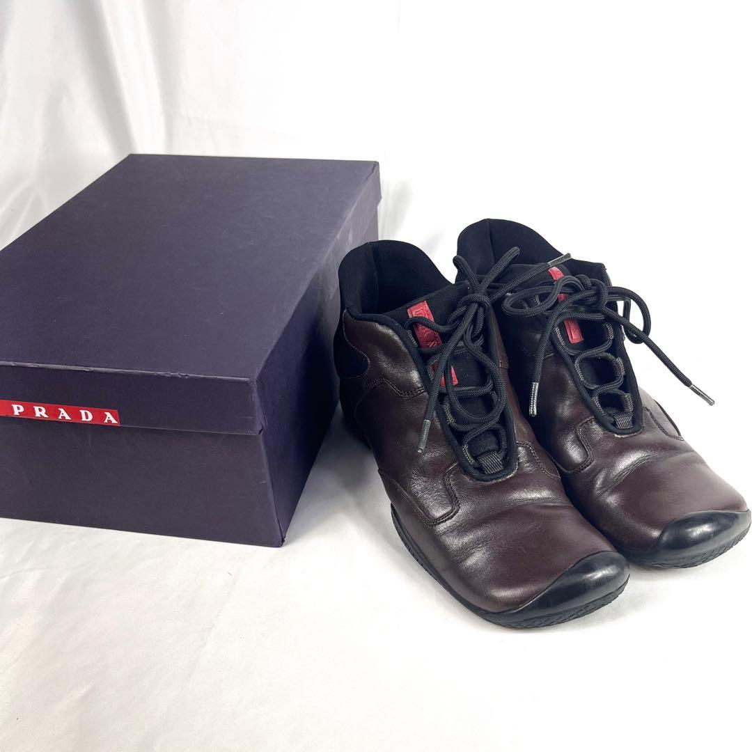 プラダ スポーツ ナッパレザー スニーカー ロゴ 35 1/2