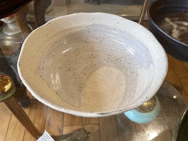 波模様の陶器ボウルセット 4個