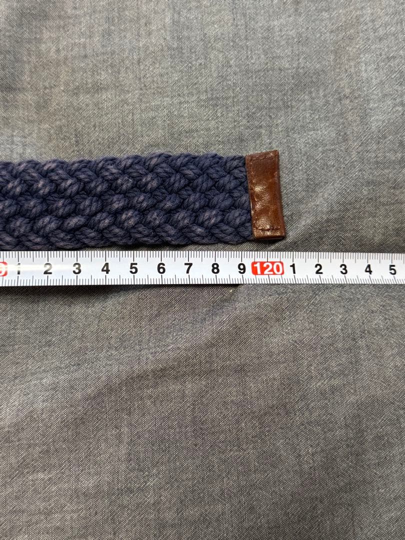 RALPH LAUREN 編み込みベルト XL サイズ　ネイビー