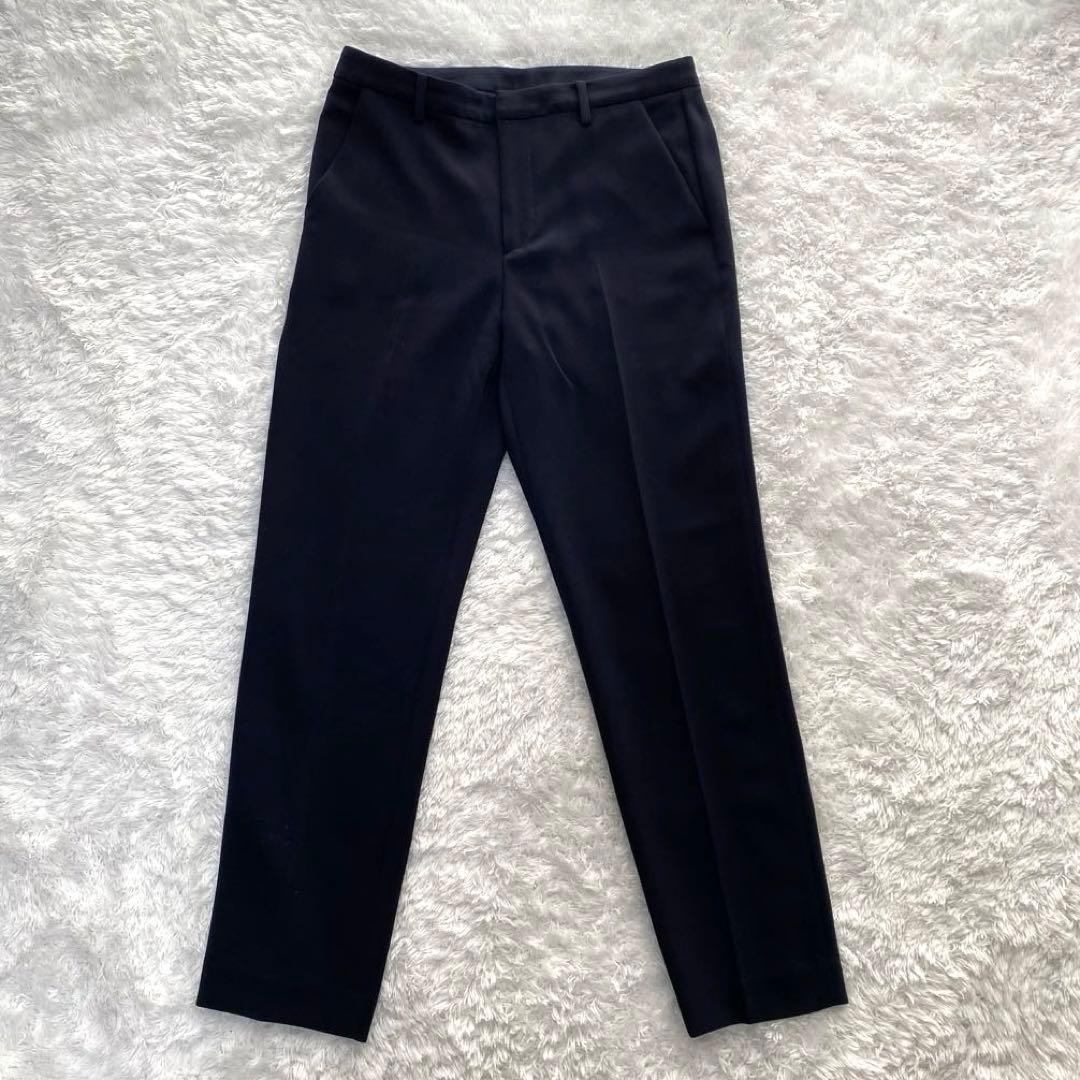 【極美品】ユナイテッドアローズトウキョウ ノーカラー パンツスーツ 紺 洗える