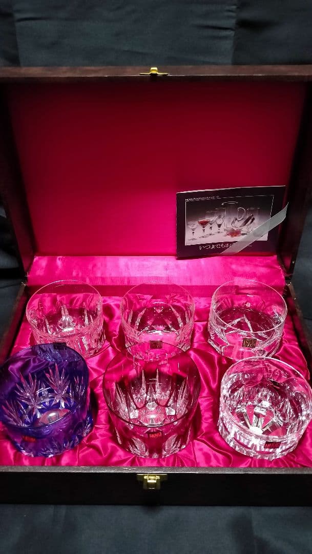 希少☆佐々文夫 HOYA ホヤクリスタル ロックグラス（切子、江戸切子、薩摩切子