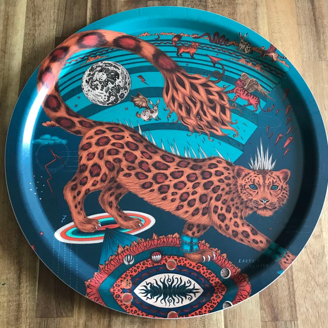 北欧ブランドjamida のデザイナーズトレー /ユキヒョウ 【直径39cm】