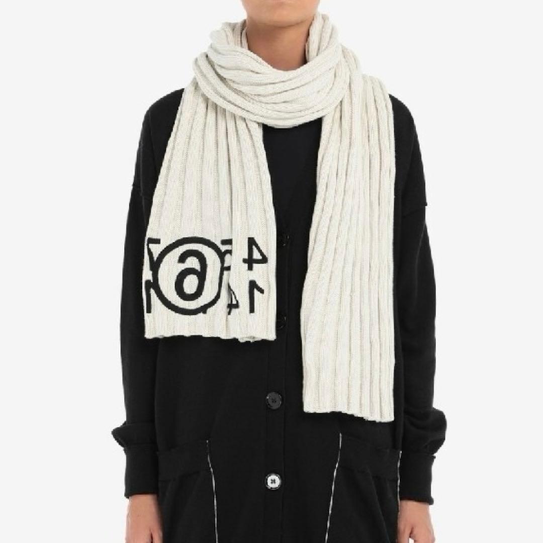 MM6 エムエムシックス メゾンマルジェラ コットンリブ ロゴマフラー