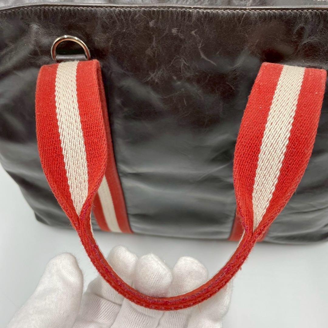 BALLY バリー トレインスポッティング 2way トートバッグ ブラウン 茶