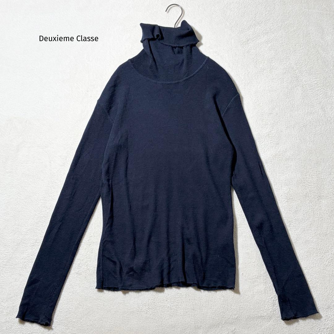 ドゥーズィエムクラス　jersey タートルネック　ニット　セーター　ウール　紺