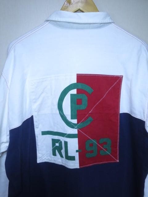 実寸 XL 90s ラルフローレン RL-93 CP ラガーシャツ