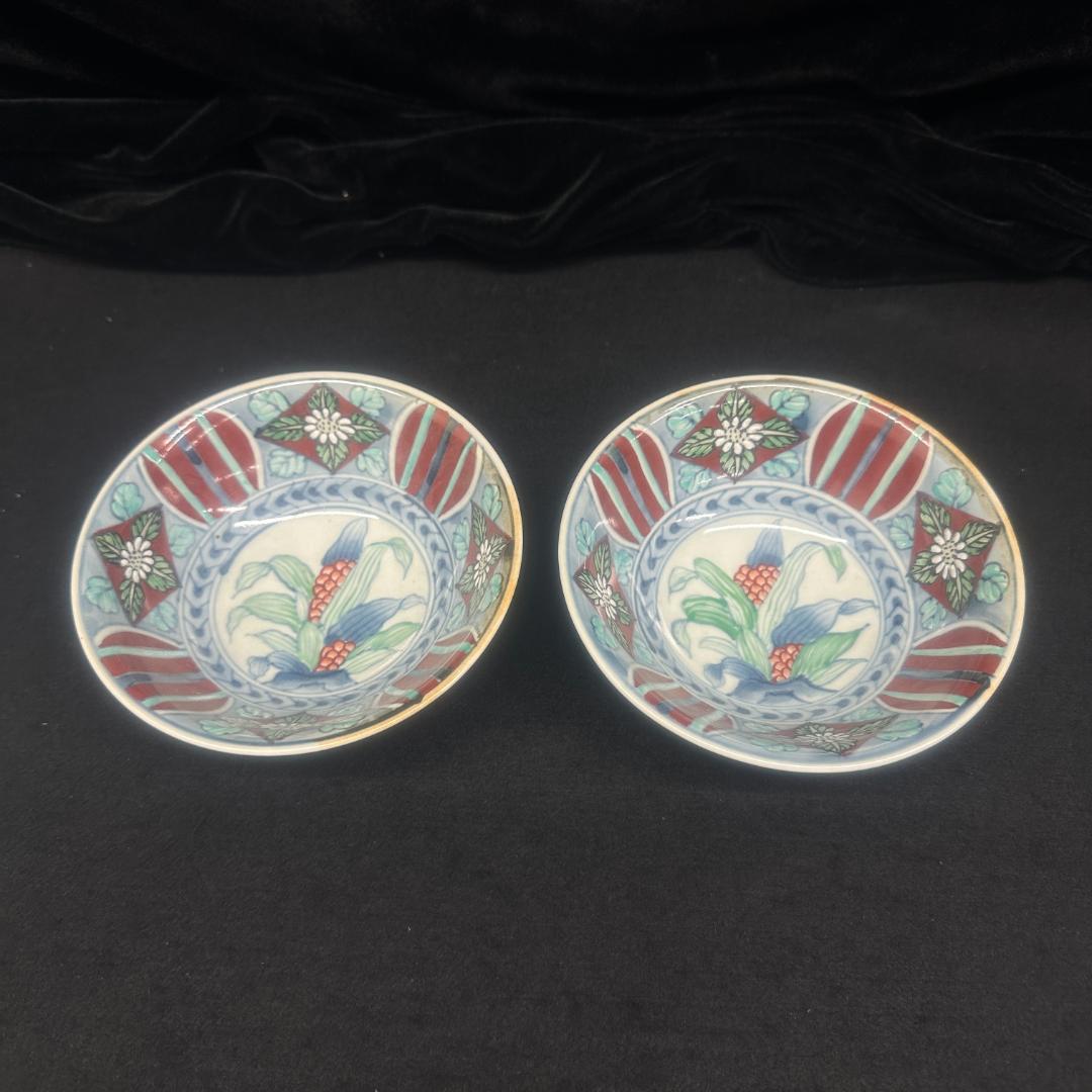 佐藤走波 染錦花紋 鉢2客セット