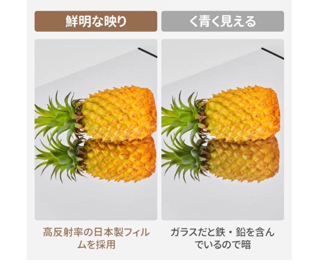 割れない鏡 160×80cm 全身ミラー シルバー 軽量 壁掛けOK 2個