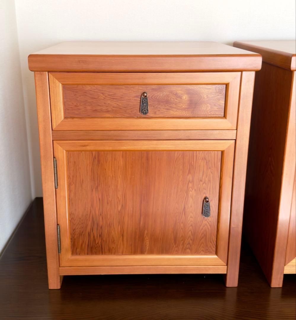 屋久杉　ミニチェスト　キャビネット引き出し付き 収納棚 左開き