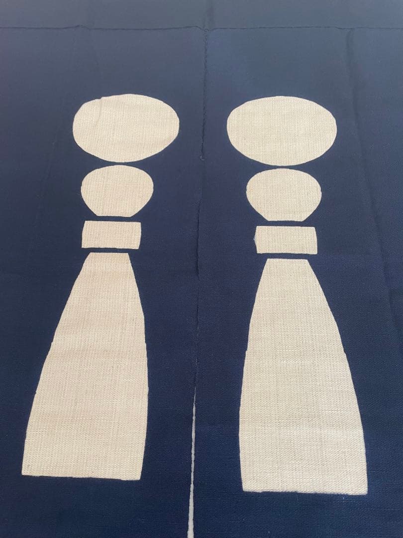 光原社　のれん　民藝品　工芸品　暖簾　型染　藍色　こけし