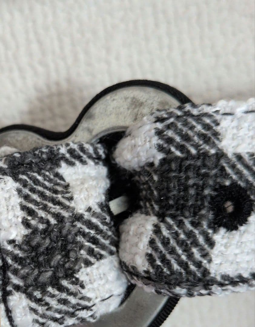 LIZLISAギンガムツイードサスペンダー付きスカパン　ブラック