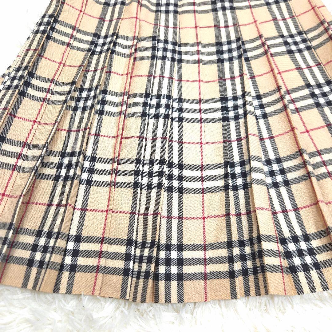 BURBERRY バーバリー 7 プリーツスカート ノバチェック ベージュ S