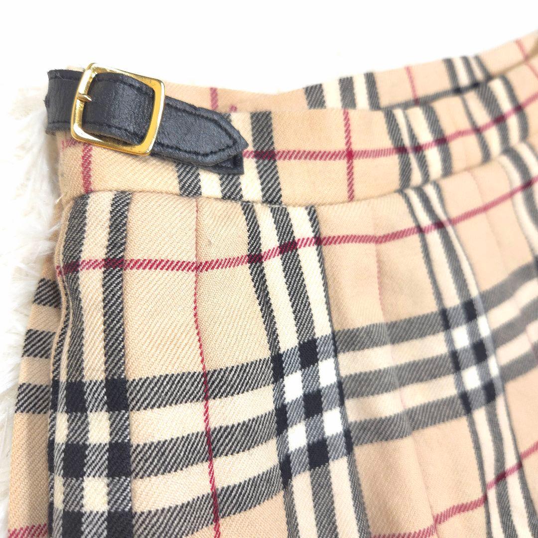 BURBERRY バーバリー 7 プリーツスカート ノバチェック ベージュ S