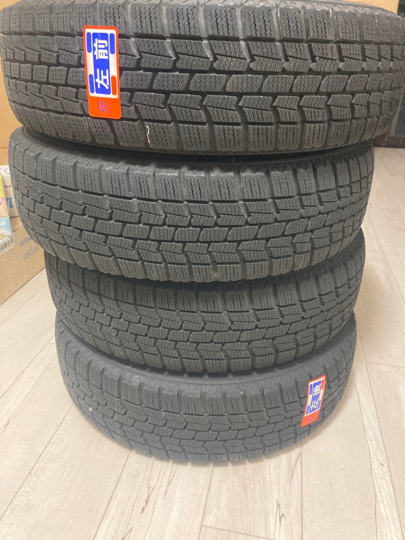 美品155/65R14 アルミホイール付きスタッドレスタイヤ4本セット