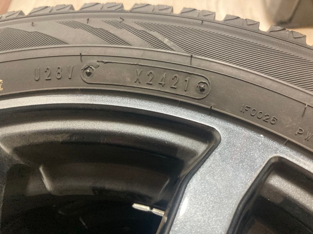 美品155/65R14 アルミホイール付きスタッドレスタイヤ4本セット