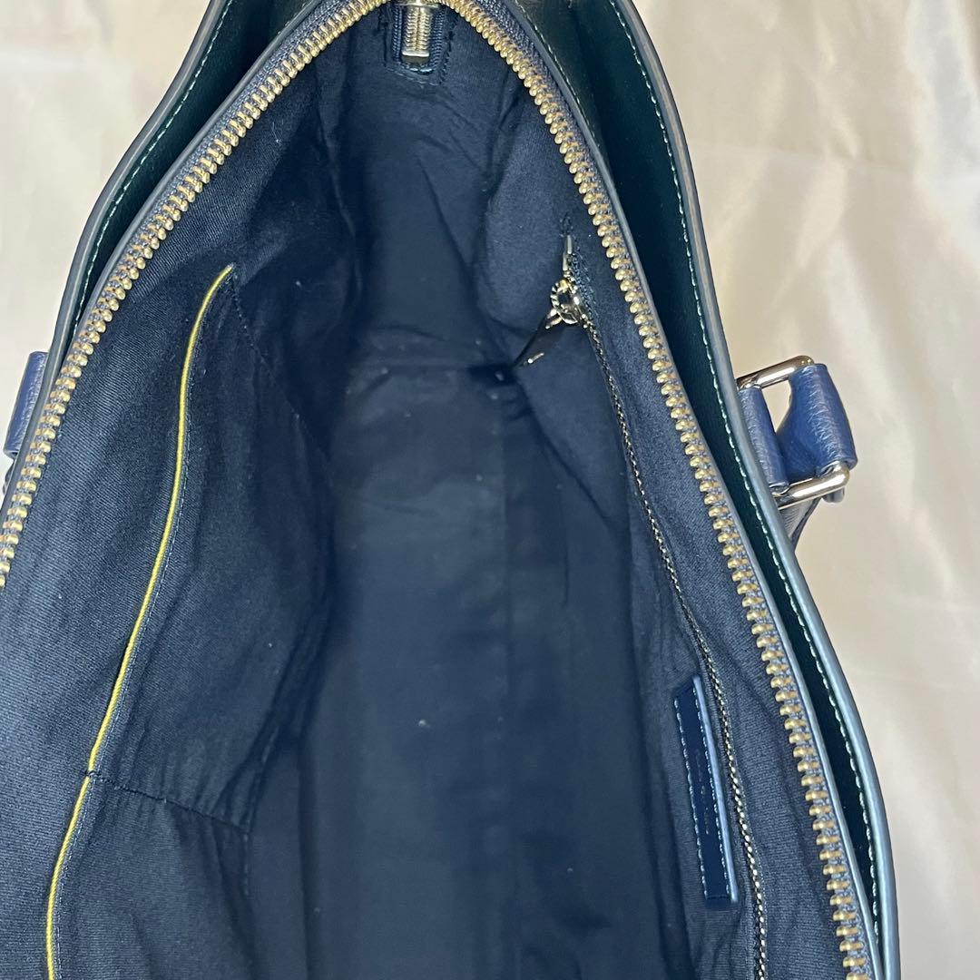 ポールスミス トートバッグ レザー 肩掛け B4 緑紺