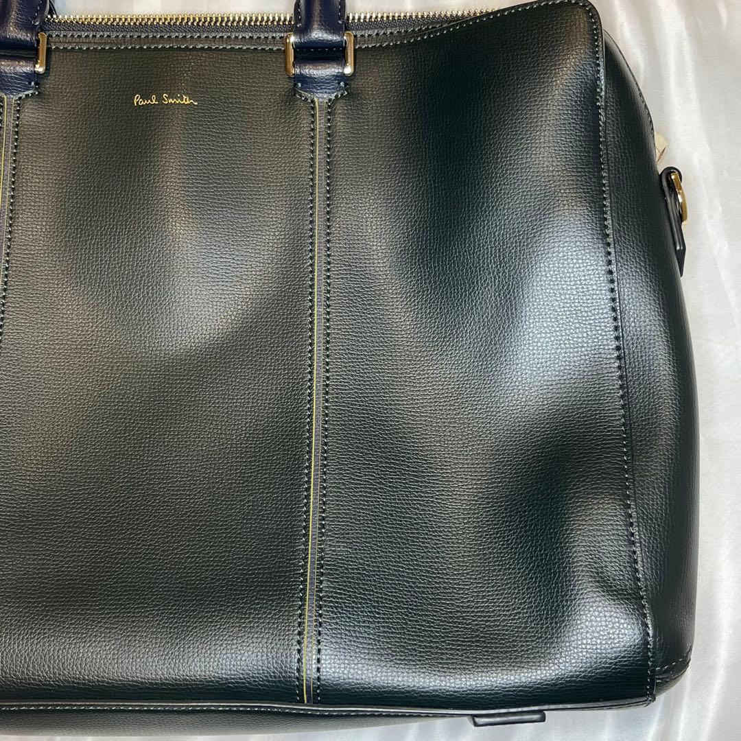 ポールスミス トートバッグ レザー 肩掛け B4 緑紺