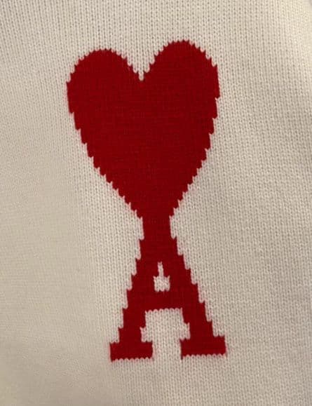 AMI PARIS ホワイト ニットセーターユニセックス