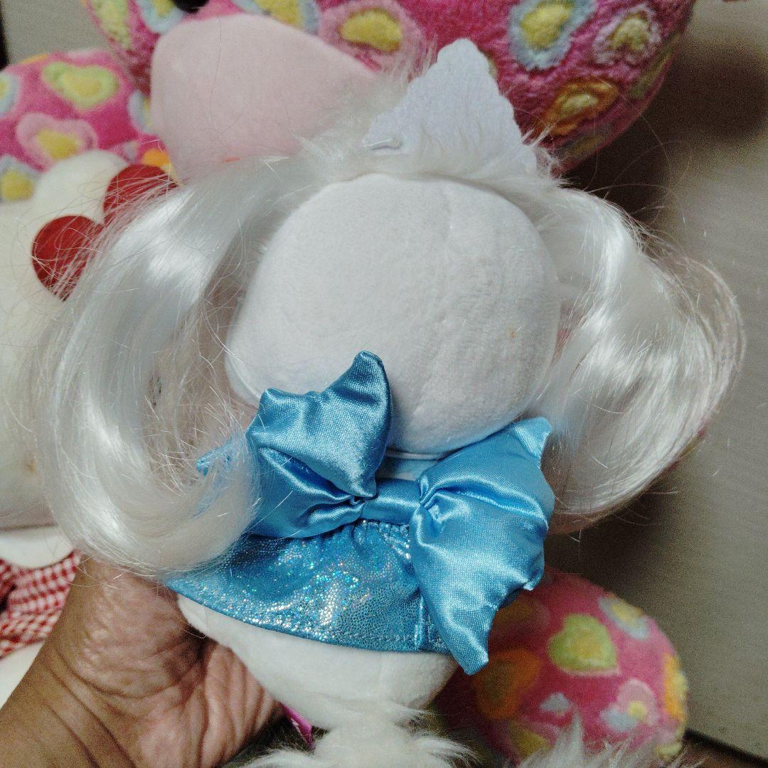 ハート模様のクマとハローキティのぬいぐるみセット