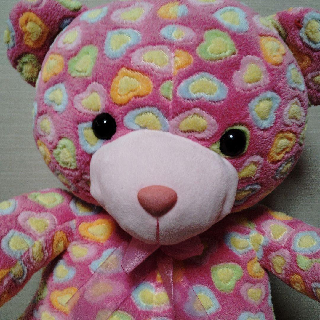 ハート模様のクマとハローキティのぬいぐるみセット