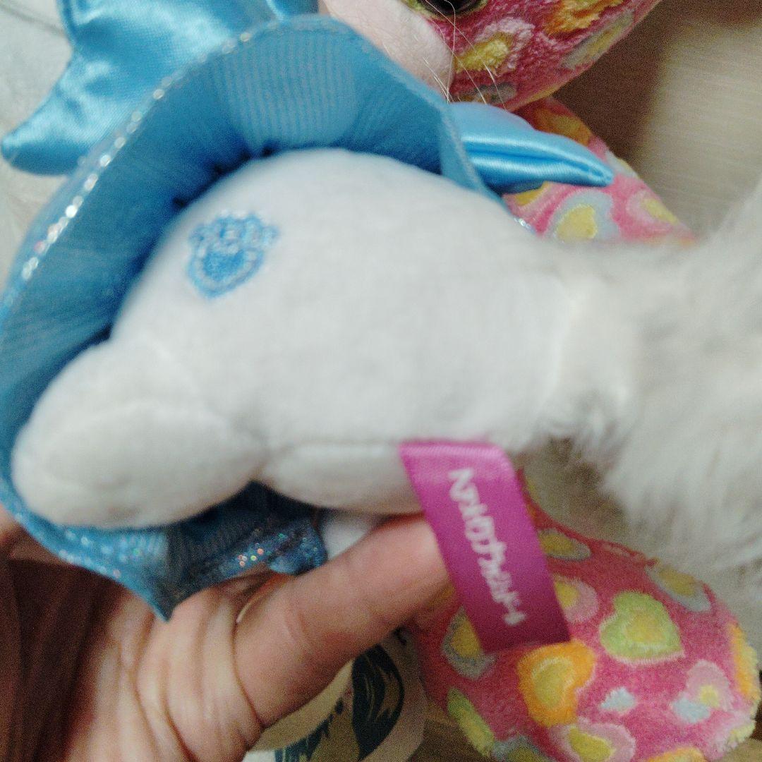 ハート模様のクマとハローキティのぬいぐるみセット