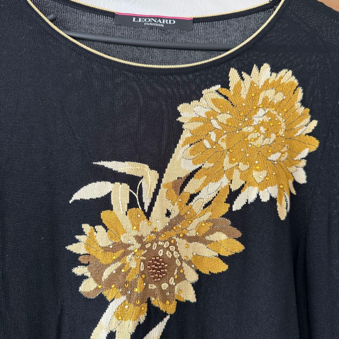 k*a様 LEONARD レオナール　 ラインストーン セーター 38