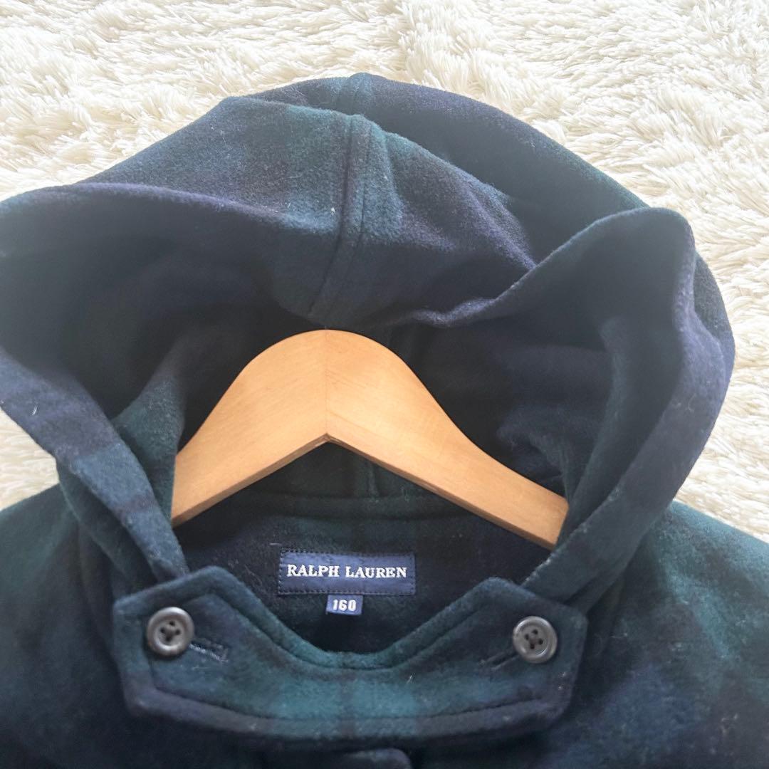 ラルフローレン ダッフルコート ブラックウォッチ ネイビー系 160