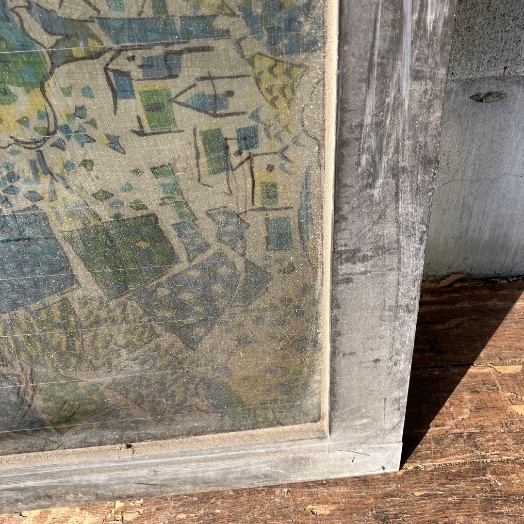 A-5 ②昭和レトロ ステンドグラス サッシ 窓枠付き ヴィンテージ 建具