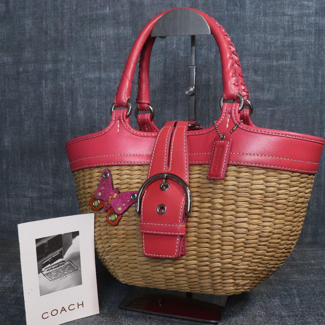 バッグ COACH SOHO basket tote bag pink