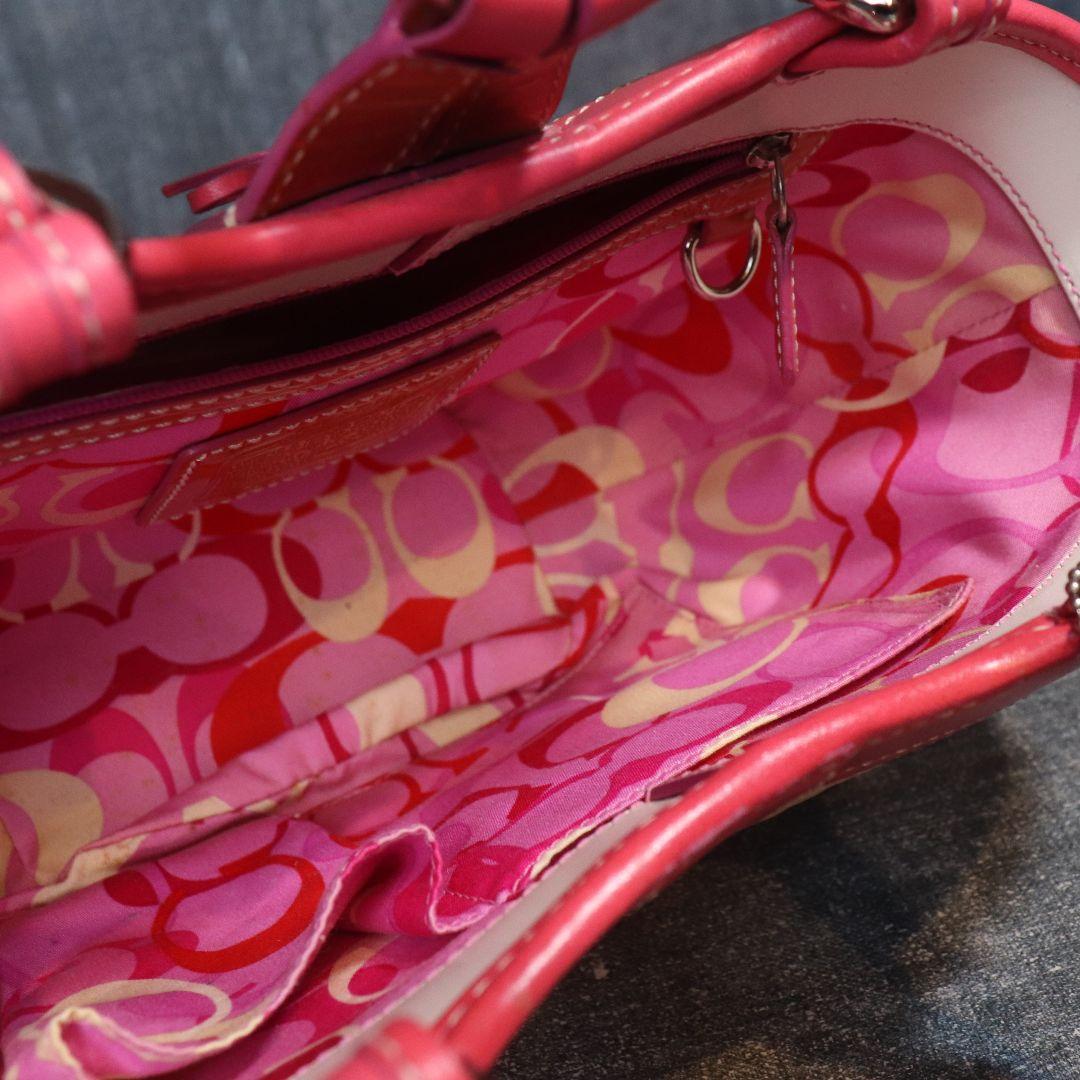 バッグ COACH SOHO basket tote bag pink