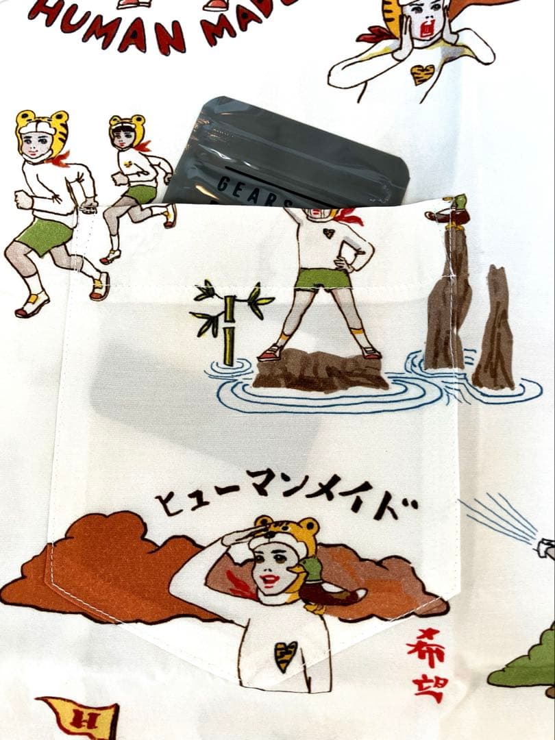 五月女ケイ子×ヒューマンメイド　総絵柄開襟シャツ　XL