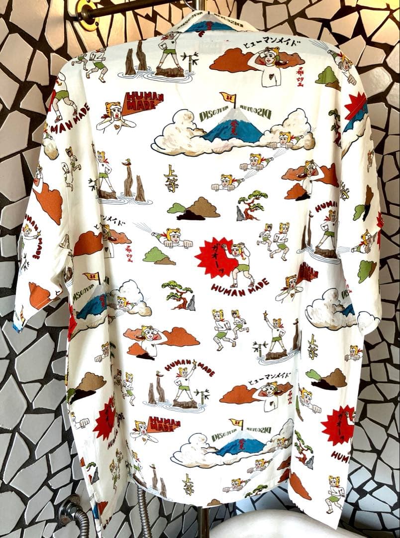 五月女ケイ子×ヒューマンメイド　総絵柄開襟シャツ　XL