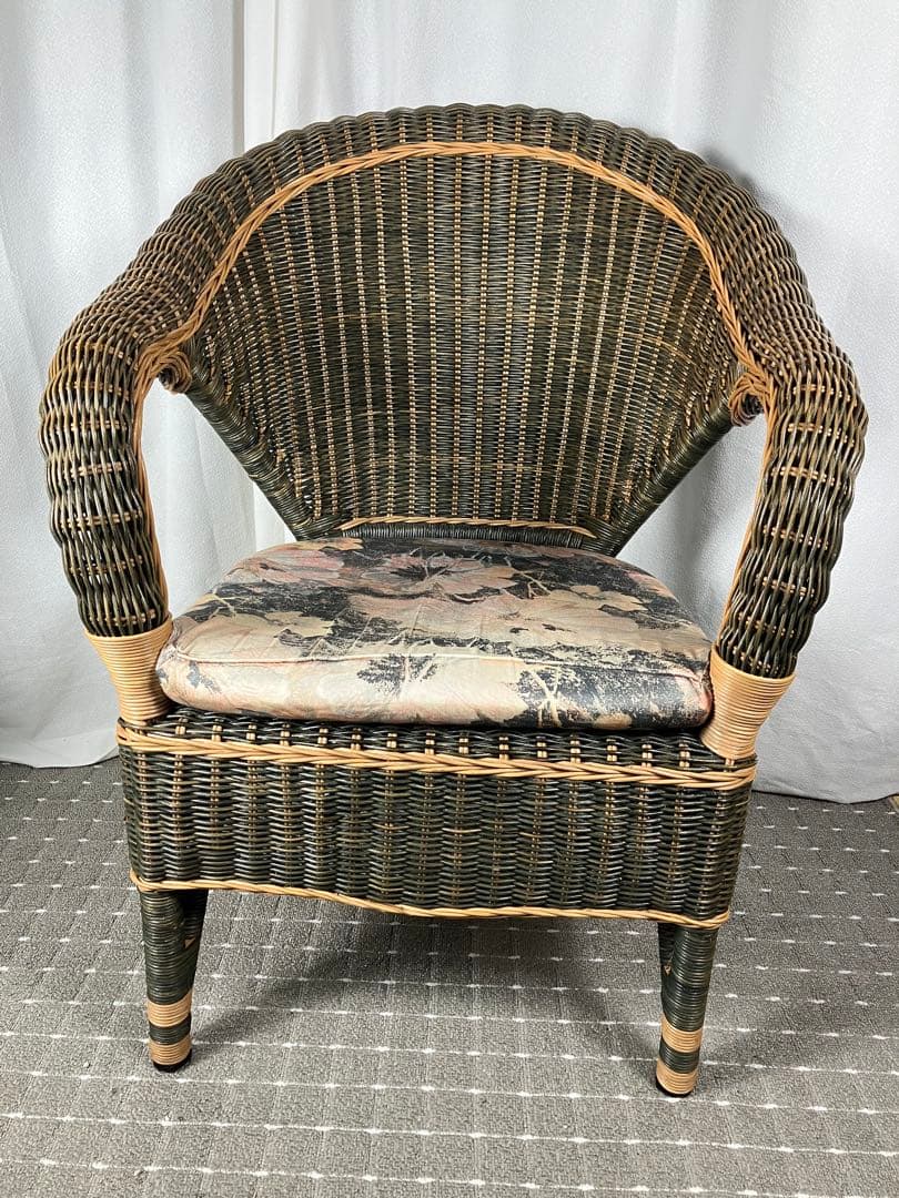 KOIZUMI コイズミ ラタンチェア アームチェア インドネシア製 昭和レトロ