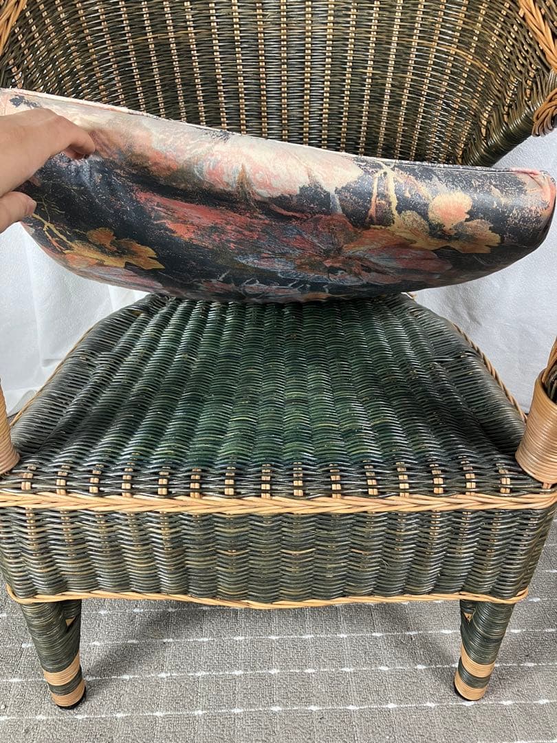 KOIZUMI コイズミ ラタンチェア アームチェア インドネシア製 昭和レトロ