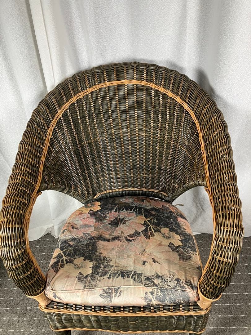 KOIZUMI コイズミ ラタンチェア アームチェア インドネシア製 昭和レトロ