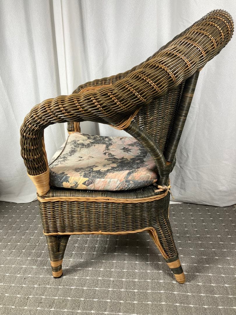 KOIZUMI コイズミ ラタンチェア アームチェア インドネシア製 昭和レトロ