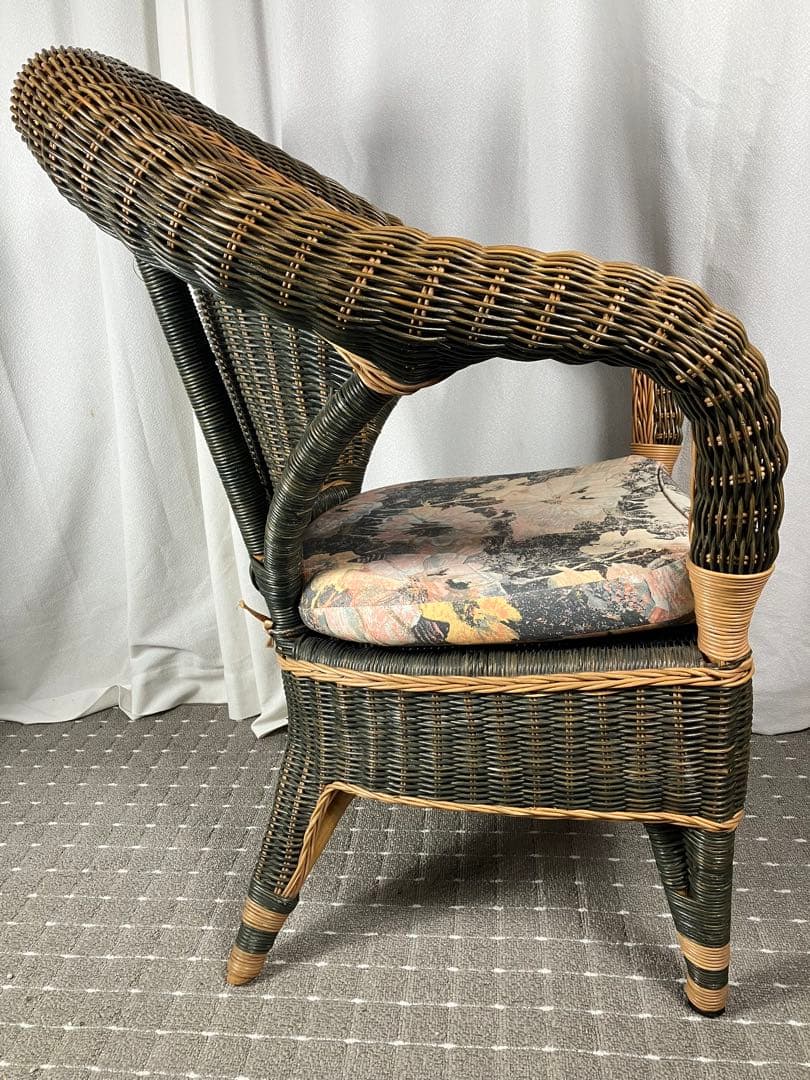 KOIZUMI コイズミ ラタンチェア アームチェア インドネシア製 昭和レトロ