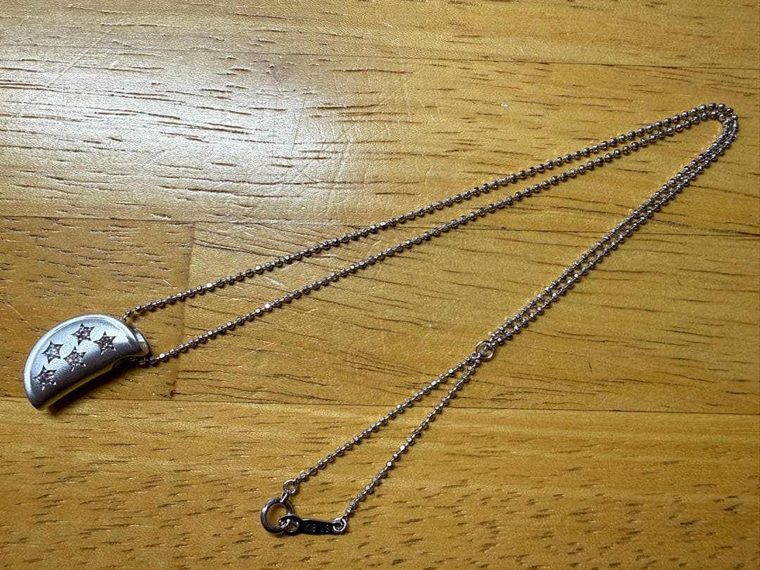 売り切り特価❣️k18WGピンクダイアモンド入りペンダントネックレス