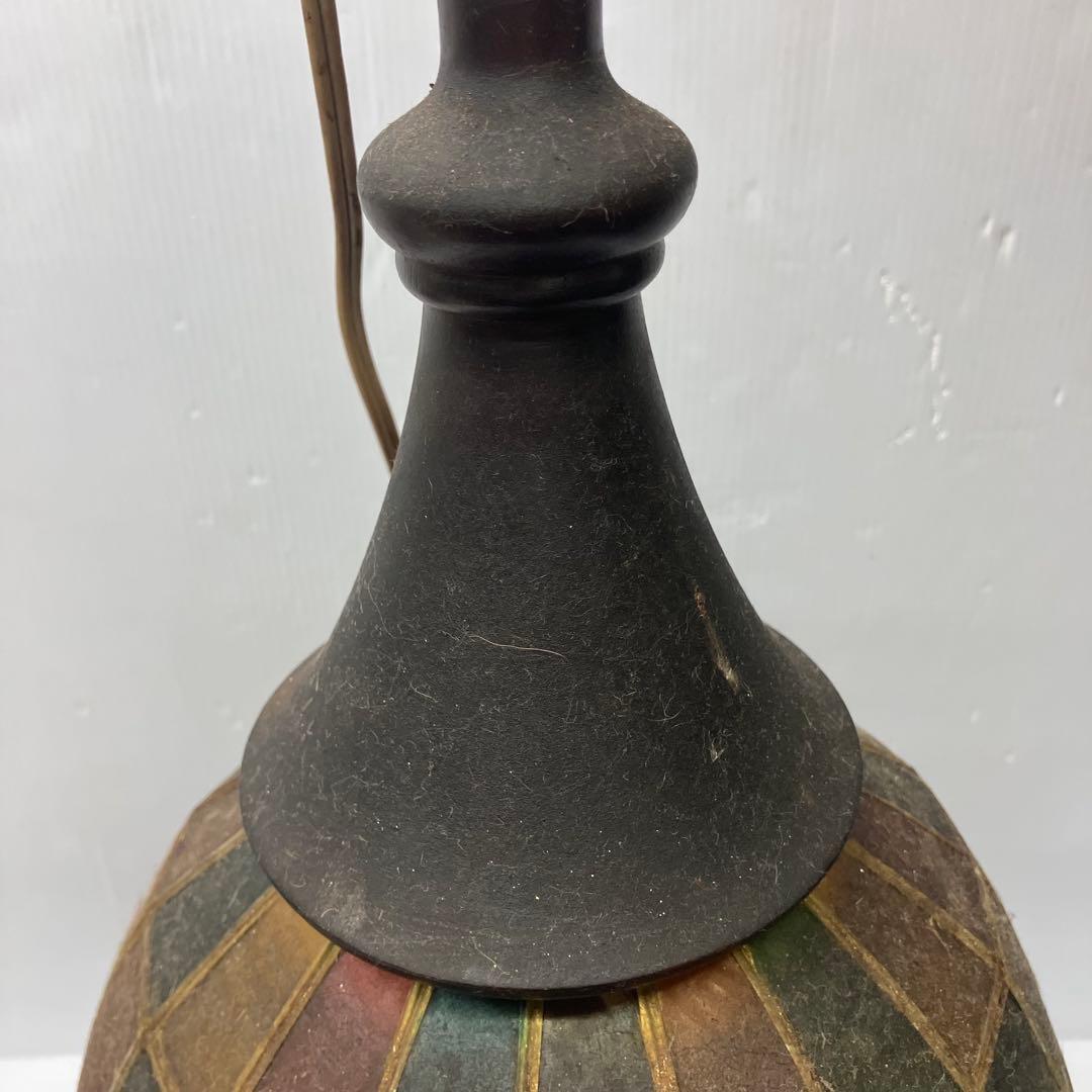 ベル型　ペンダントライト 多色タイル模様　ステンドグラス風※通電未確認