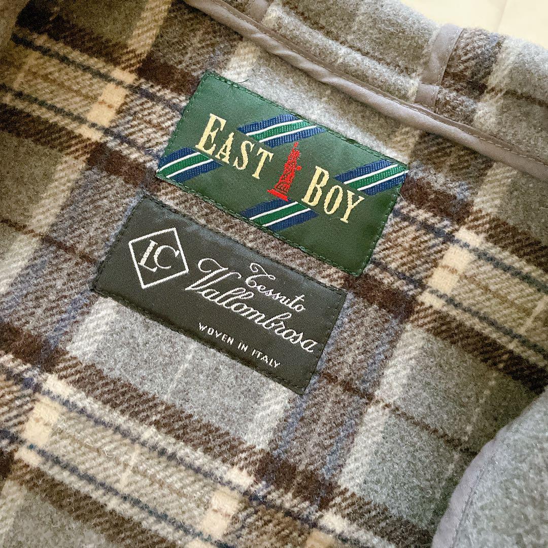イーストボーイ グレー ダッフルコート イタリア製生地 Lサイズ