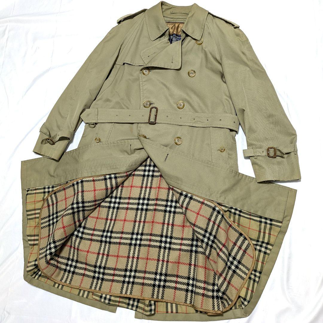 英国製　90s バーバリー トレンチコート ダブル ライナー付き ノバチェック