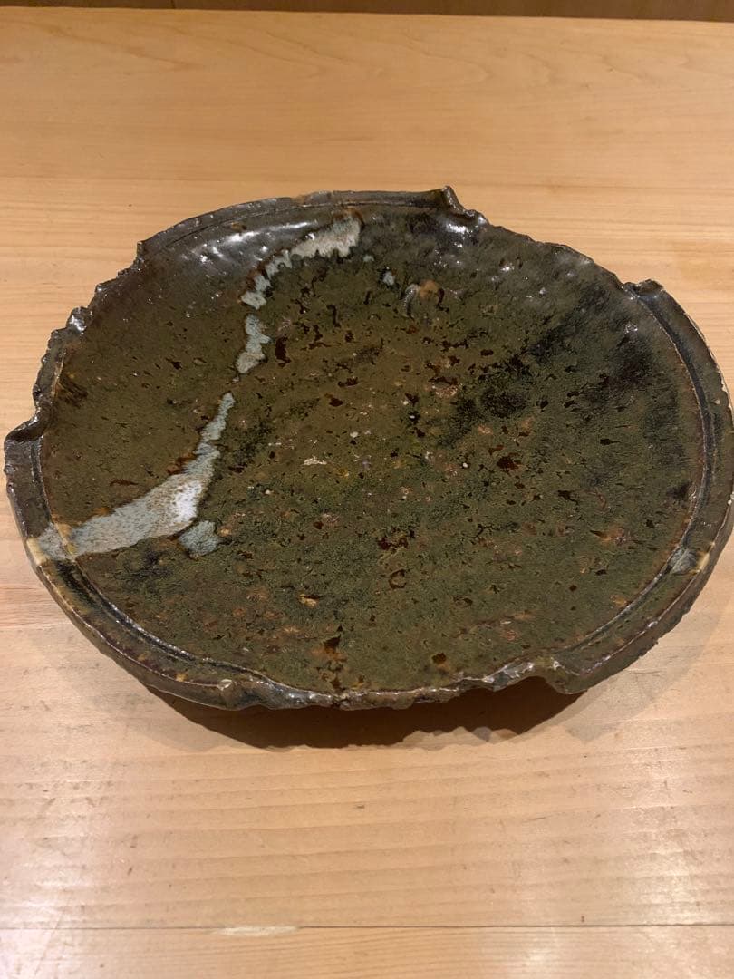 【作家もの】小島陽介 伊賀 灰釉 プレート 8寸 大皿 1枚