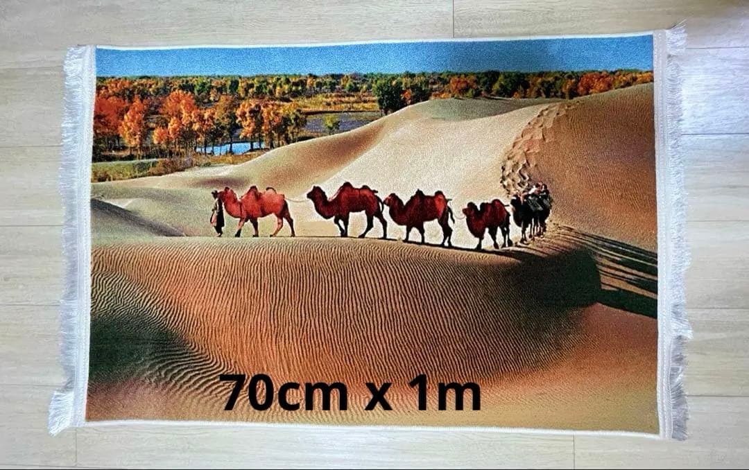 【新品】100%ウール絨毯　壁掛け絨毯　額縁　ラクダ　砂漠　レトロ