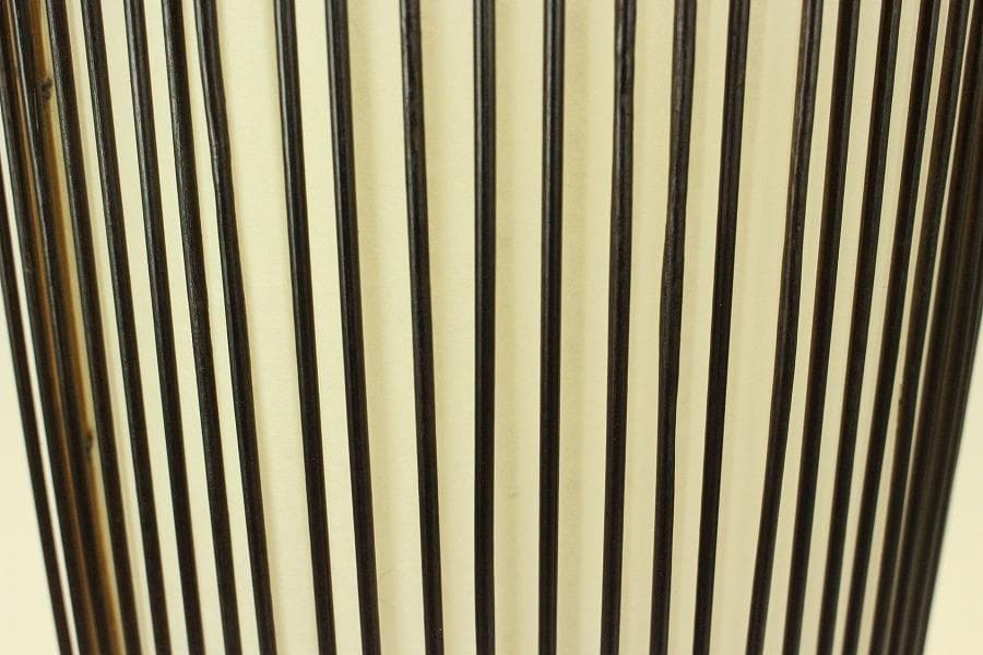 焼スス 竹 丸型スタンド ライト 照明 和モダン インテリア(メ1357)